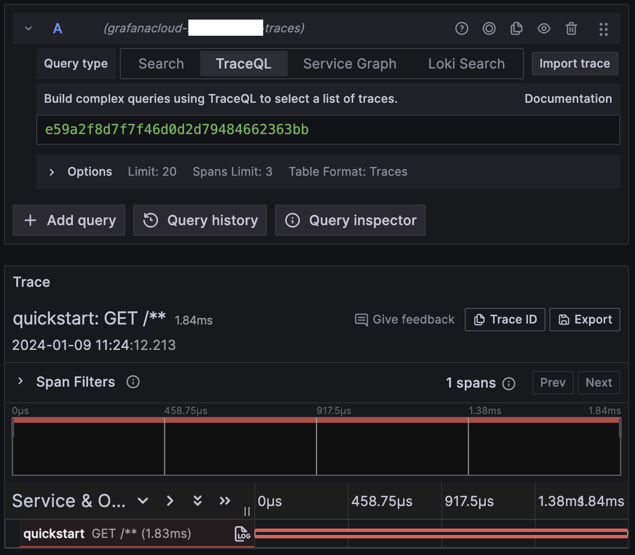 Beyla traces explorer