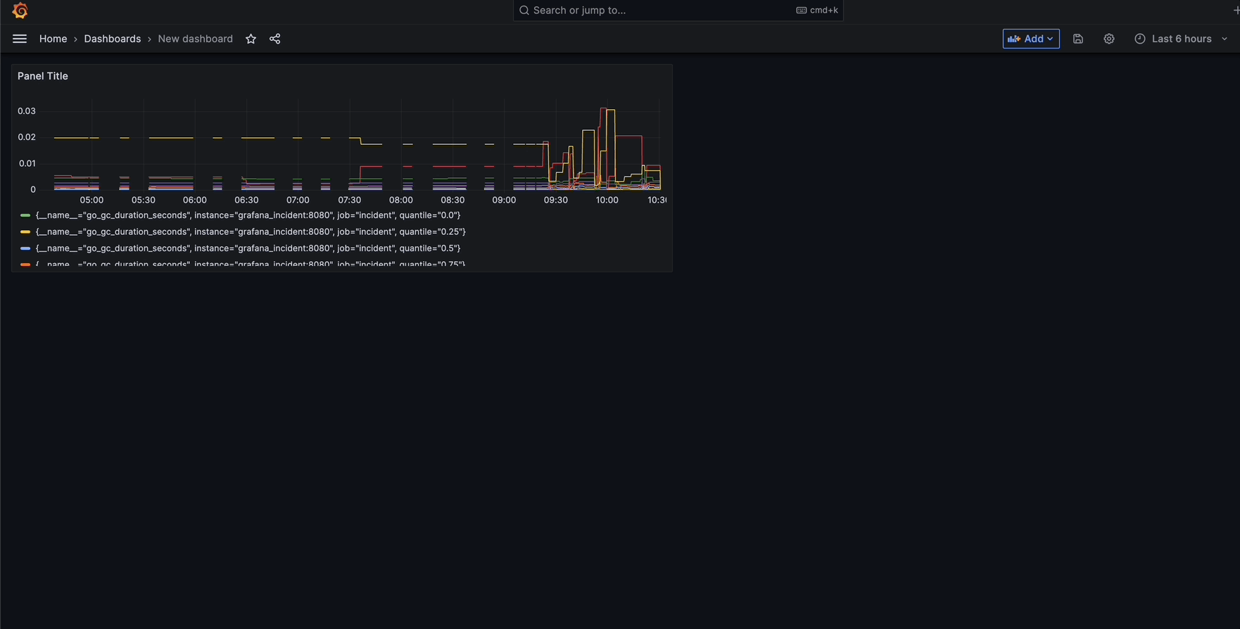 Declare incident from a panel